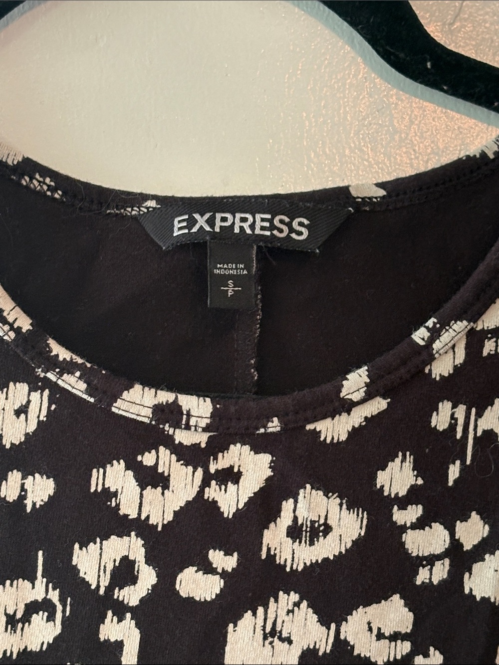 Express Black and Cream Leopard-Print Midi Tank Dress Size Small - Picture 3 of 4